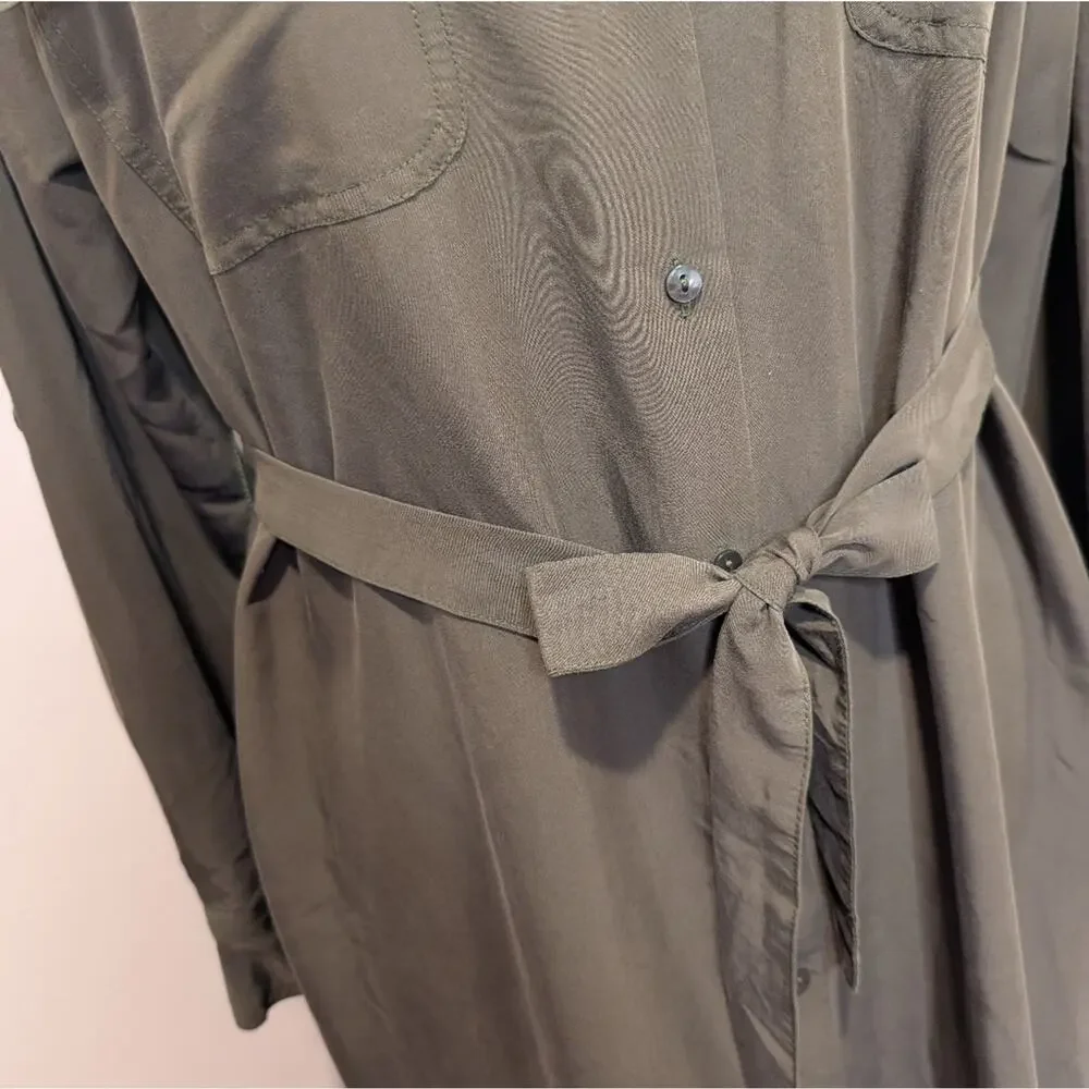 Old Navy Utility Midi Short Dress With Belt medium Army Green